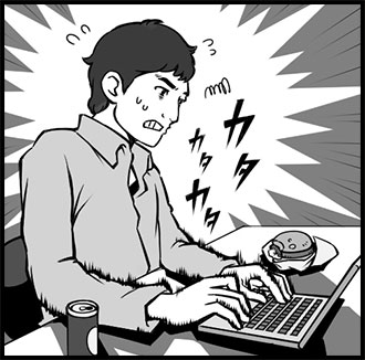 徹夜で仕事